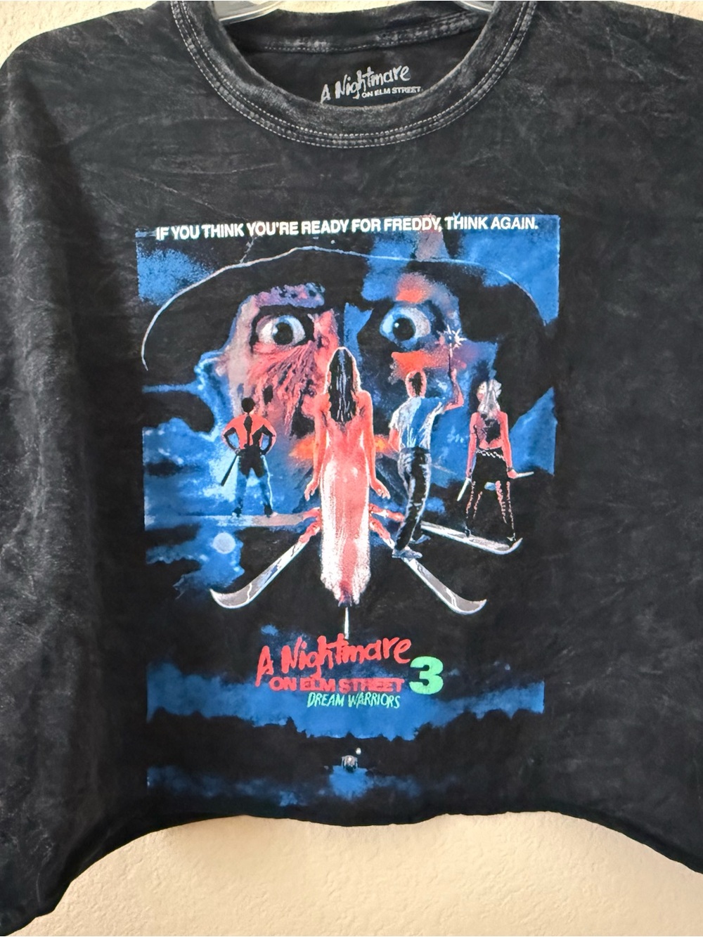 New Vintage Style Nightmare On Elm Street 3 Freddy Krueger Crop Top SZ XL